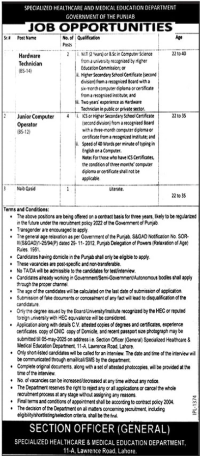Specialized Healthcare and Medical Education Jobs in Lahore 2025