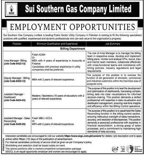 Sui Southern Gas Company Jobs 2025