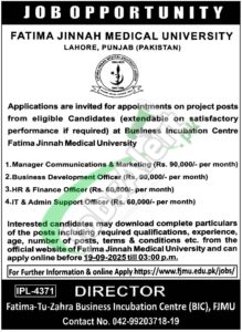 Fatima Jinnah Medical University Lahore Jobs 2025