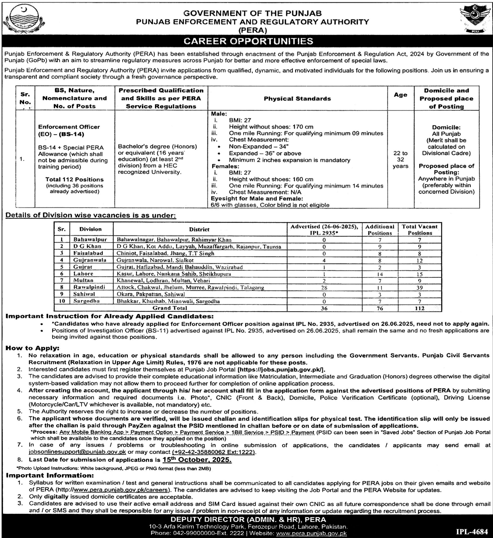 PERA Enforcement Officer Jobs 2025